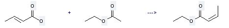 Ethyl (E)-crotonate can be prepared by acetic acid ethyl ester and but-2-enoic acid at the ambient temperature